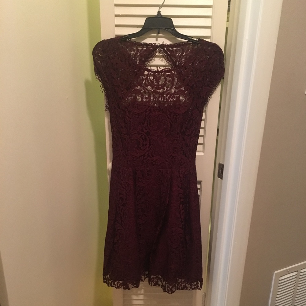 A.B.S. by Allen Schwartz maroon lace dress size 4